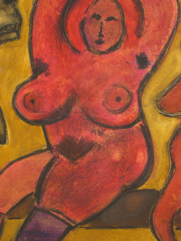 Anton Martineau (1926 - 2017). Gouache. Zittend Naakt. kopen? Bied vanaf 110!