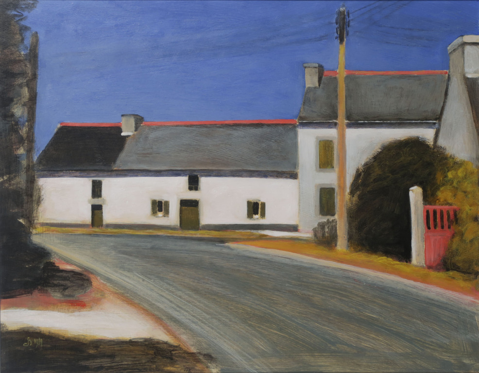 Hilmar Schafer: Acryl op papier, Ferme en Bretagne - Ingelijst kopen? Bied vanaf 70!