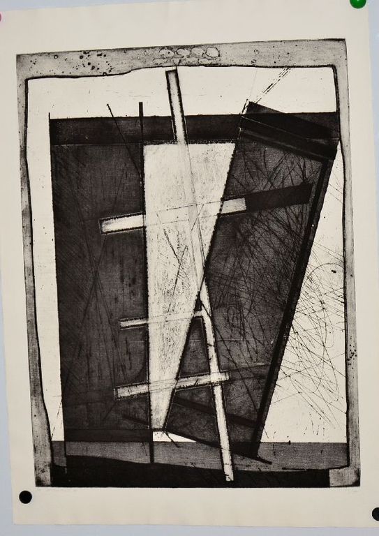 Ko Oosterkerk: Grote Ets. Abstracte compositie kopen? Bied vanaf 50!