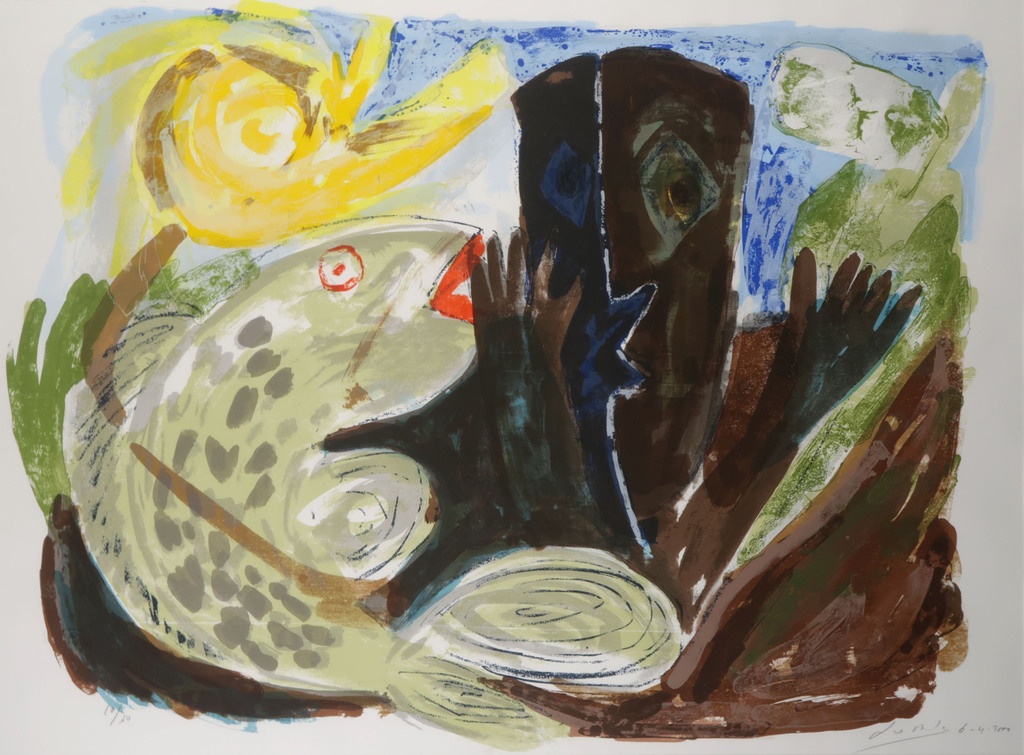 John Lie a Fo: Litho, Z.T. - Ingelijst (Groot!) kopen? Bied vanaf 40!