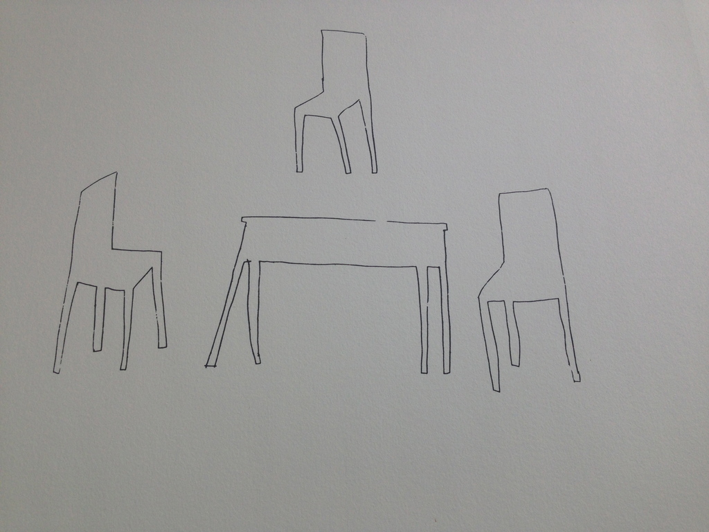 Klaas Gubbels, 1981, gesigneerd, zeefdruk, tafel & stoelen kopen? Bied vanaf 95!