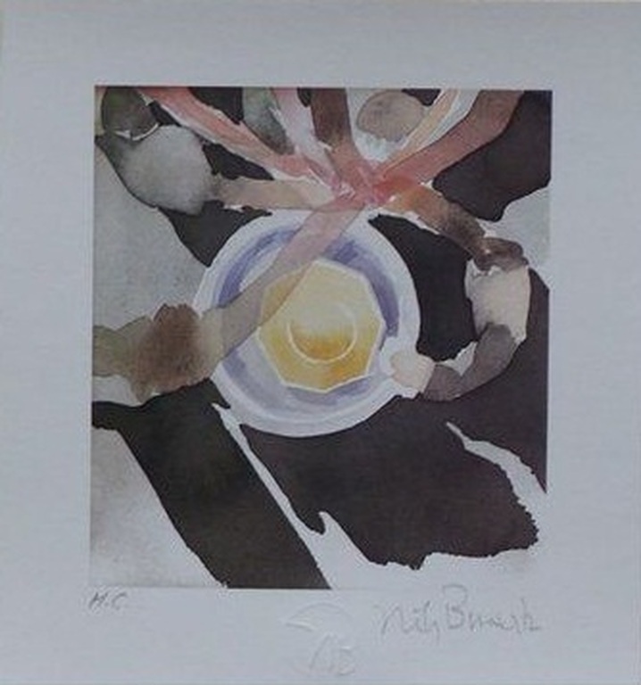 Nils Burwitz: Lithografie, Abstracte Compositie kopen? Bied vanaf 9!