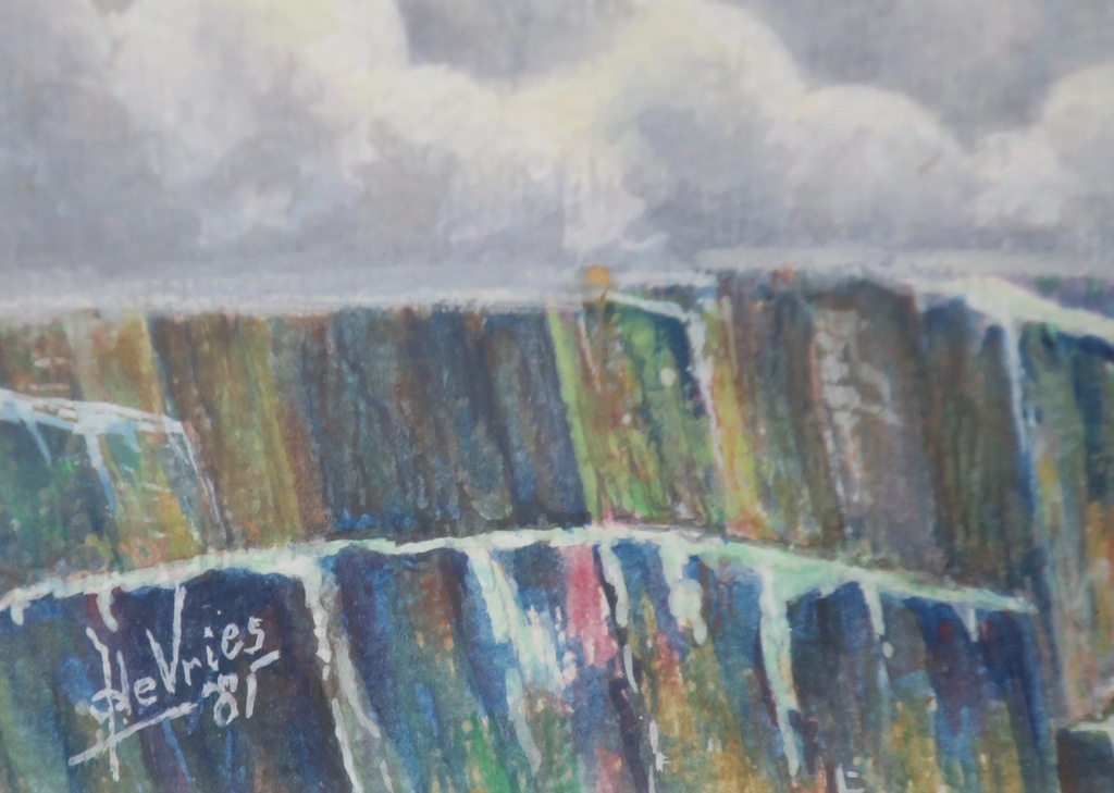 Jan P.A. de Vries: Gouache, Boven de wolken - Ingelijst kopen? Bied vanaf 1!