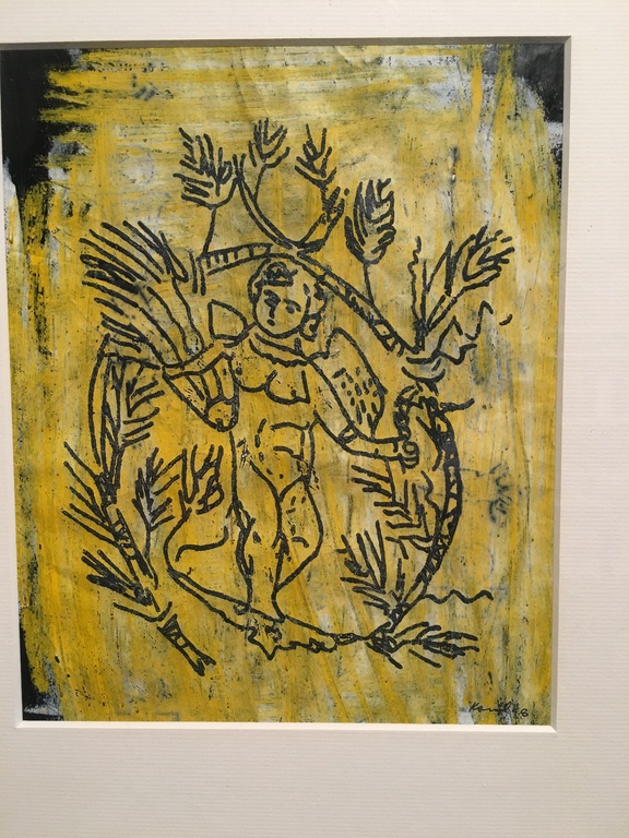 Onbekend: "Engel" kunstwerk met Acryl achter glas met mooie lijst 52x42cm kopen? Bied vanaf 40!