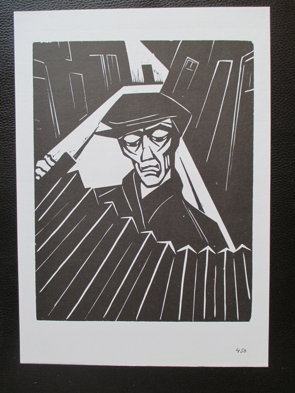 Dick van Luijn, houtsnede, harmonicaspeler kopen? Bied vanaf 12!