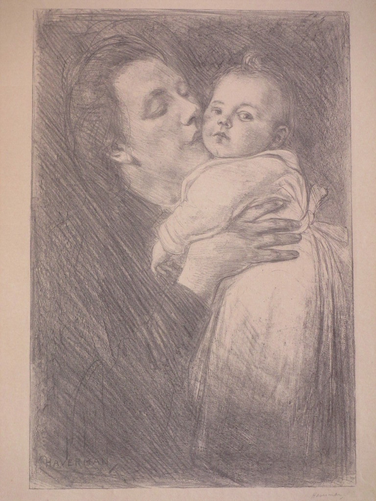 H.J.Haverman, Moederliefde, Litho verkocht voor € 35!