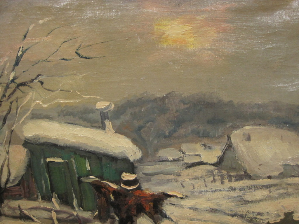 Daniel Bekking 1906-1973 expressionisme olieverf "winters landschap"  kopen? Bied vanaf 1!
