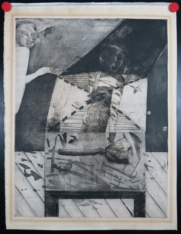 Gerda van Leeuwen: Ets en Aquatint, Tafel met bloem kopen? Bied vanaf 1!