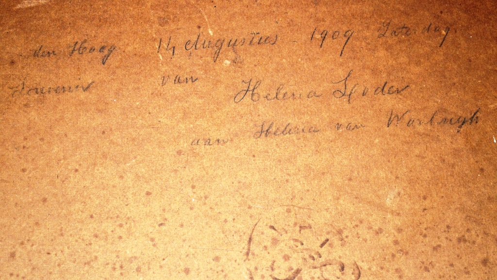 HAAGSE BOS 1909 -- OLIEVERF, BESCHREVEN ACHTERZIJDE -- FRAAI INGELIJST kopen? Bied vanaf 40!