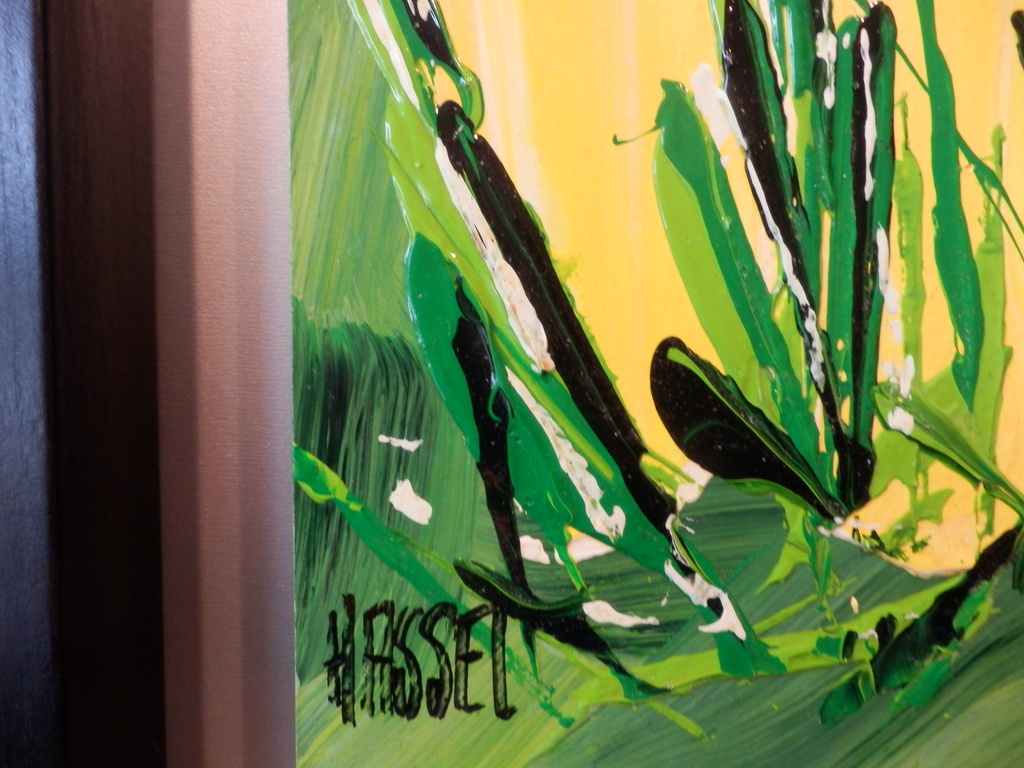 AD van HASSEL  Schilderij in baklijst  TULPEN GEEL kopen? Bied vanaf 45!