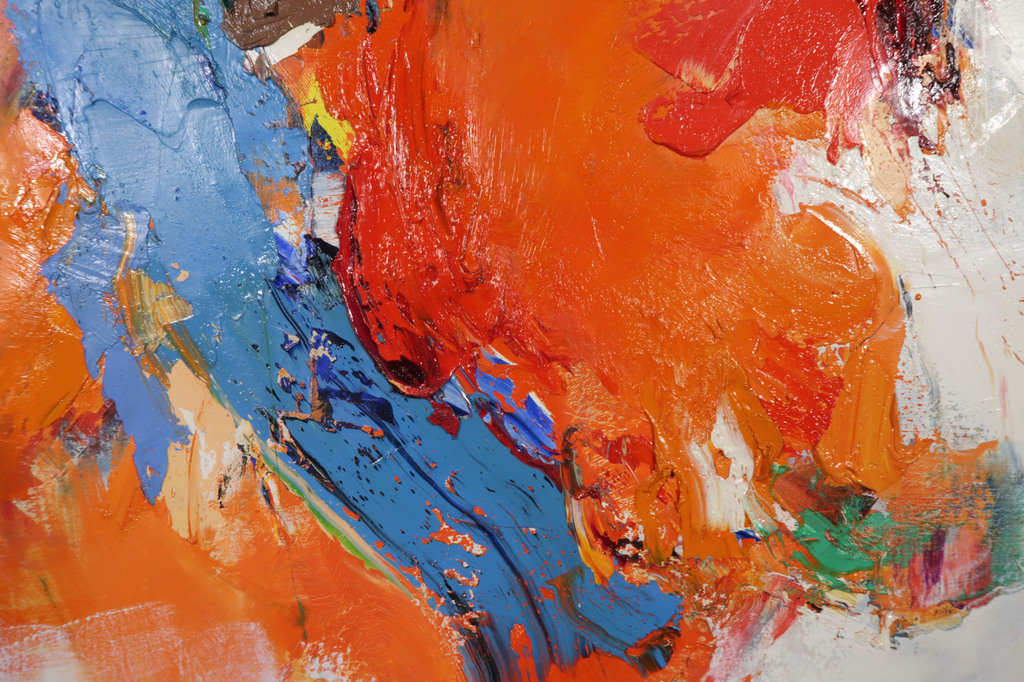 Martin van Dijk: Olieverf en Acryl op Doek, Oranje wind (Groot) kopen? Bied vanaf 600!