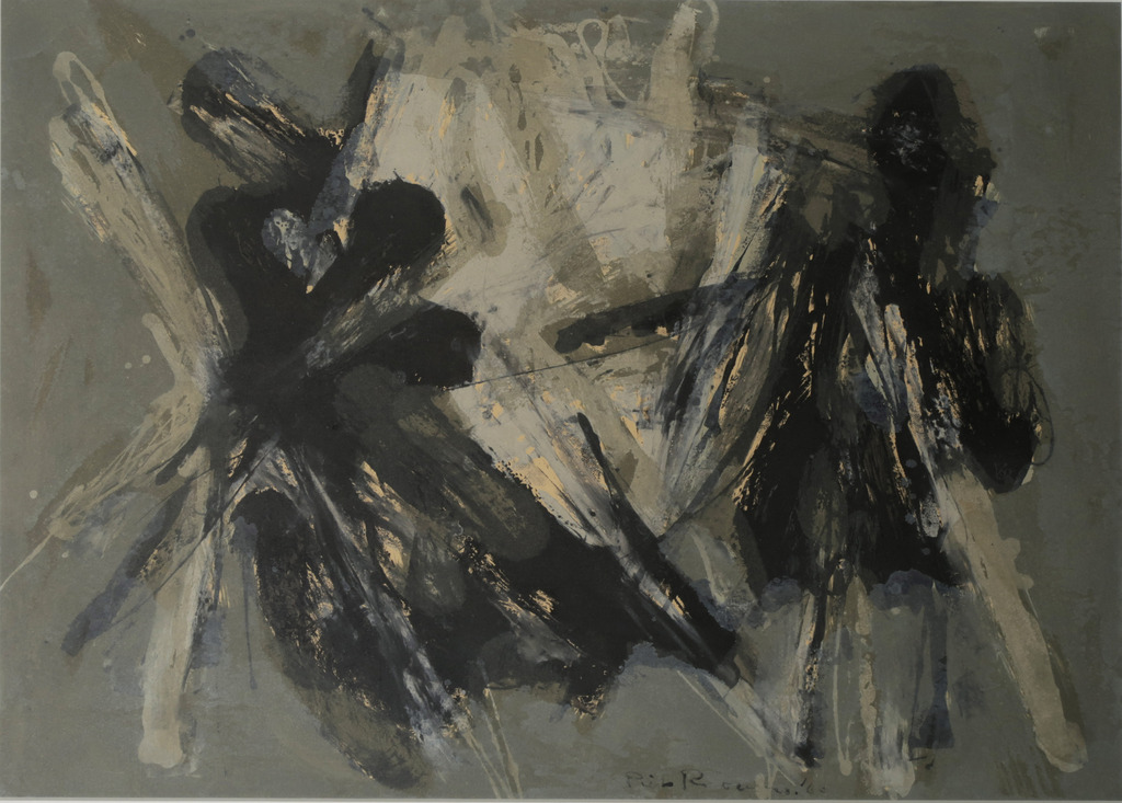 Piet Roovers: Gouache, Zonder titel - Ingelijst kopen? Bied vanaf 80!