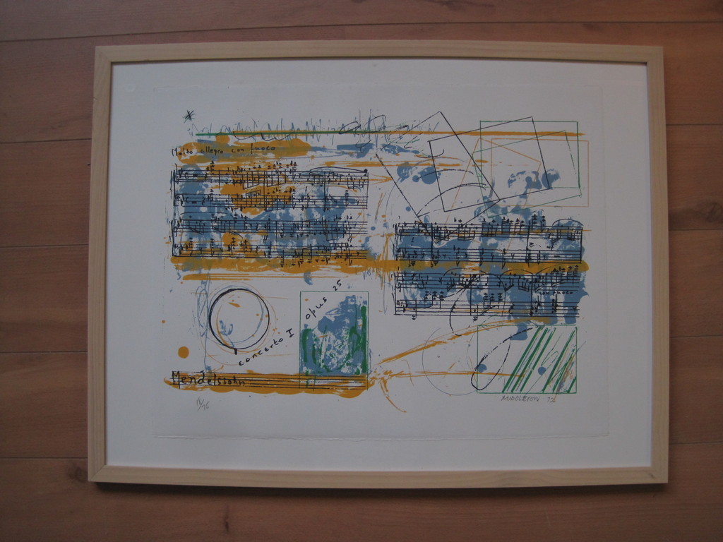 S.Middleton (1928-) litho "Mendelssohn Concerto1 opus75" 18/75 1972 kopen? Bied vanaf 1!