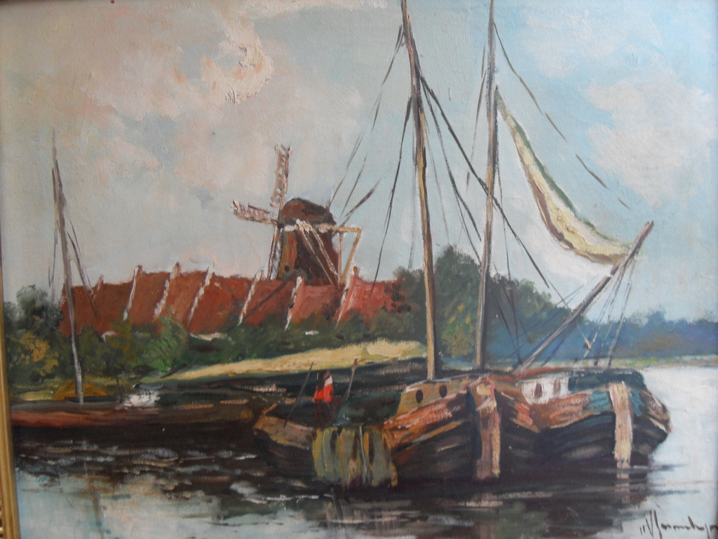Cl.v Vlaardingen olie doek 40 x 50cm gelijst en gesigneerd in goede staat verkocht voor € 125!