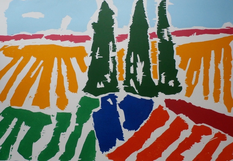 Jan Cremer -Grote houtsnede: Toscane 99 I - 1999 kopen? Bied vanaf 450!