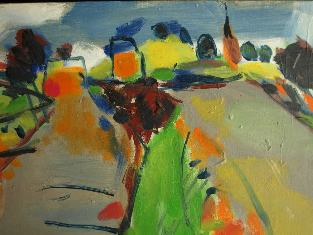 Gabriëlle Huig : Olieverf op doek , Landschap – gesigneerd & ingelijst –1996 kopen? Bied vanaf 1!