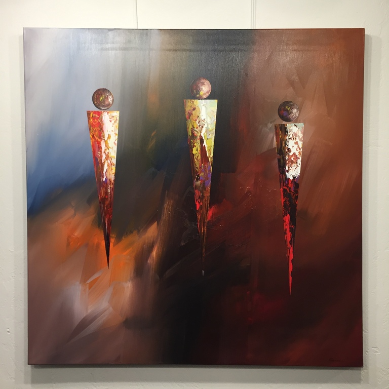 GENA GENADYJ gemengde technieken op 3 D Doek, Titel: People kopen? Bied vanaf 1!