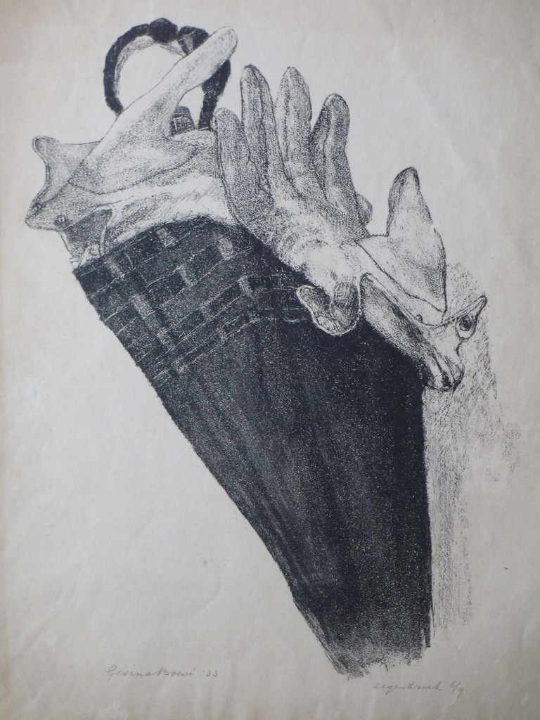 Gesina Boevé, Handschoenen in mand, Litho kopen? Bied vanaf 1!