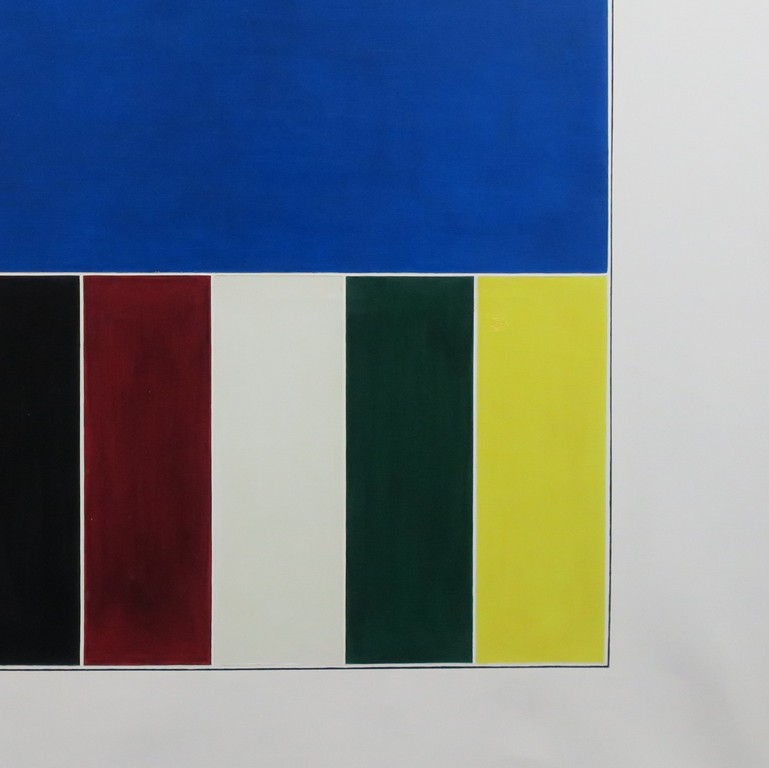 Wim Smits: Acryl op doek, Z.T. geometrische kleurvlakken - Ingelijst (groot) kopen? Bied vanaf 125!