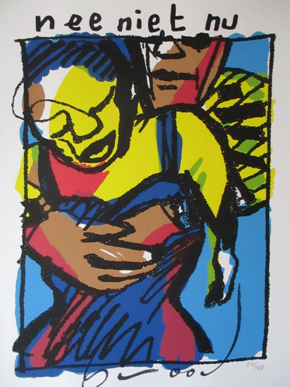 Herman Brood - Kleurenlithografie - Nee niet nu - verkocht voor € 102!
