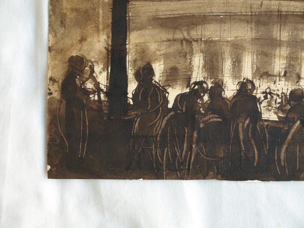 Gerard Hordijk : Aquarel / gewassen inkt , In het theater – ca 1930   kopen? Bied vanaf 1!