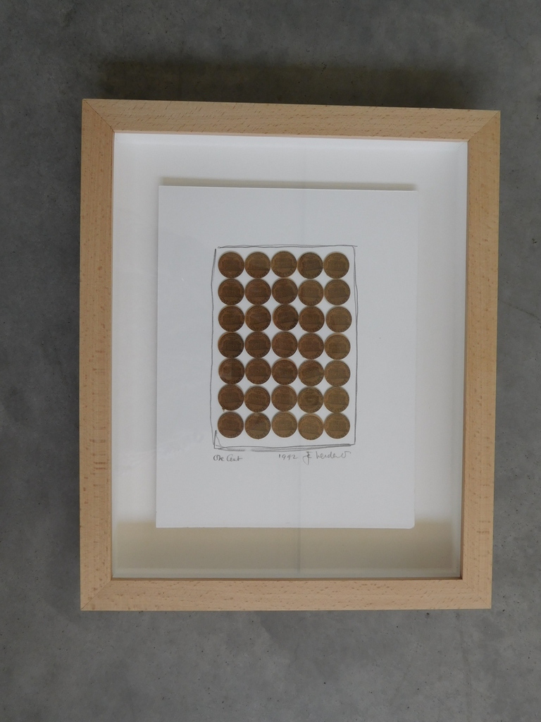 Jan Henderikse, "One Cent", origineel werk, 1992, gesigneerd verkocht voor € 350!