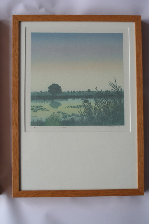 Henk Kastelijn - 2 zeefdrukken - 'Zomer' en 'Herfst' - gesigneerd kopen? Bied vanaf 40!