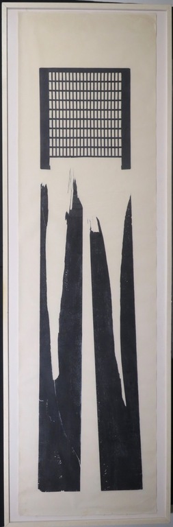 Kas Gerrits: Houtsnede op Rijstpapier, Z.T. - Ingelijst (Zeer groot!) verkocht voor € 50!