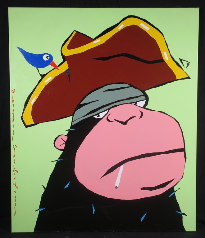 Jeroen Gerlofsma: Acryl op doek, Piet Piraat (Groot) kopen? Bied vanaf 1!