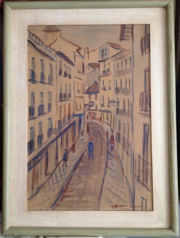 Jan Geusebroek: ‘Granada España’, 1956, aquarel kopen? Bied vanaf 50!