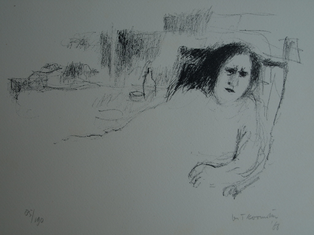 Metten Koornstra : Litho + originele drukplaat – De gekluisterde – 1968  kopen? Bied vanaf 60!