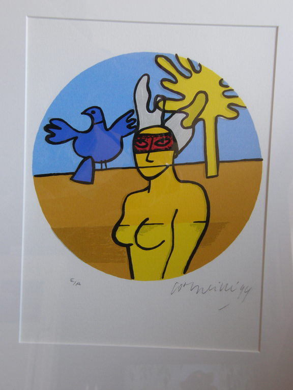 Corneille: ingelijste zeefdruk, genummerd en potlood gesigneerd kopen? Bied vanaf 145!