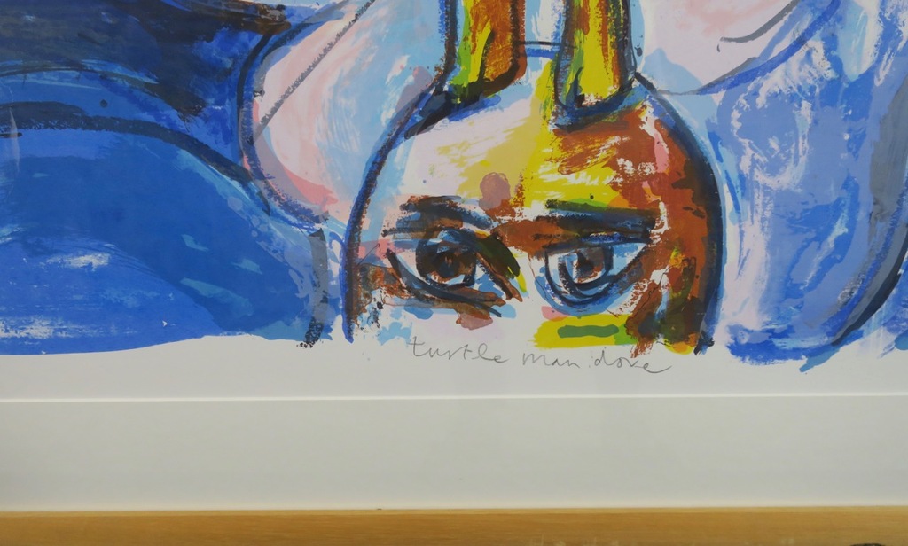 Anton Vrede: Litho, Turtle man dove - Ingelijst (Groot) kopen? Bied vanaf 50!