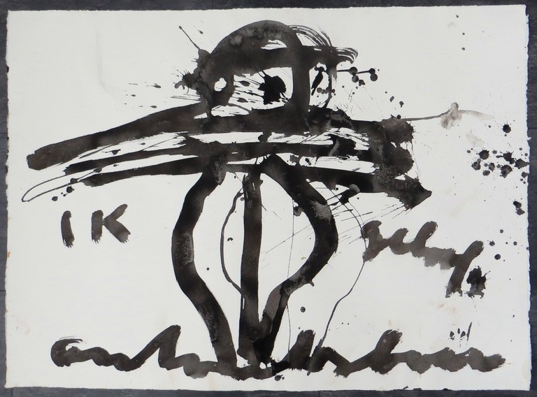 Prachtig groot schilderij, Ik Geloof. verkocht voor € 205!