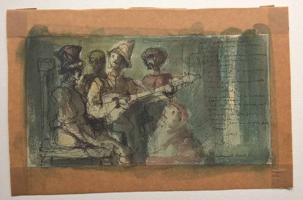 William D. Kuik, (Dirkje) - Gemengde techniek op papier - gesigneerd - 1961 kopen? Bied vanaf 125!