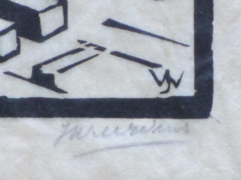 Monogram JW, Scheepswerf, Houtsnede kopen? Bied vanaf 1!