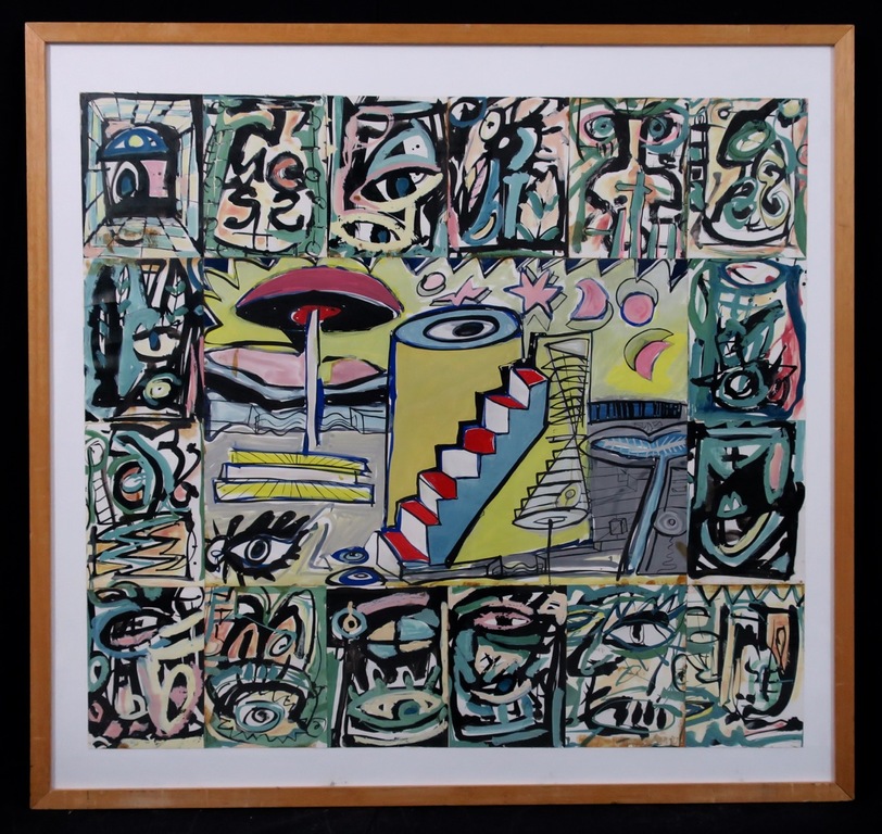 Marcel van der Heyden: Goauche, Dichter bij de sterren - Ingelijst verkocht voor € 60!