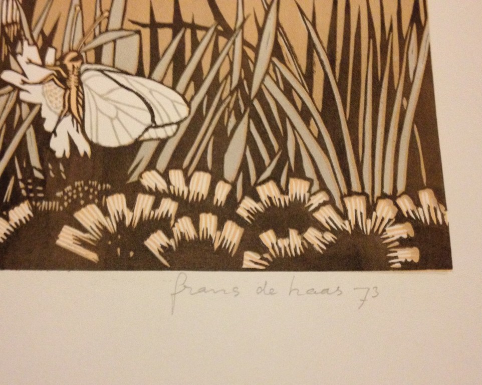 Frans de Haas (1934-2007): Meisje in het veld, linodruk kopen? Bied vanaf 20!