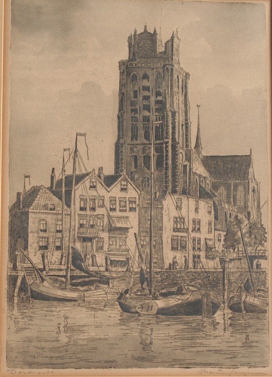 Marius Janssen - ets Dordrecht - gesigneerd kopen? Bied vanaf 1!