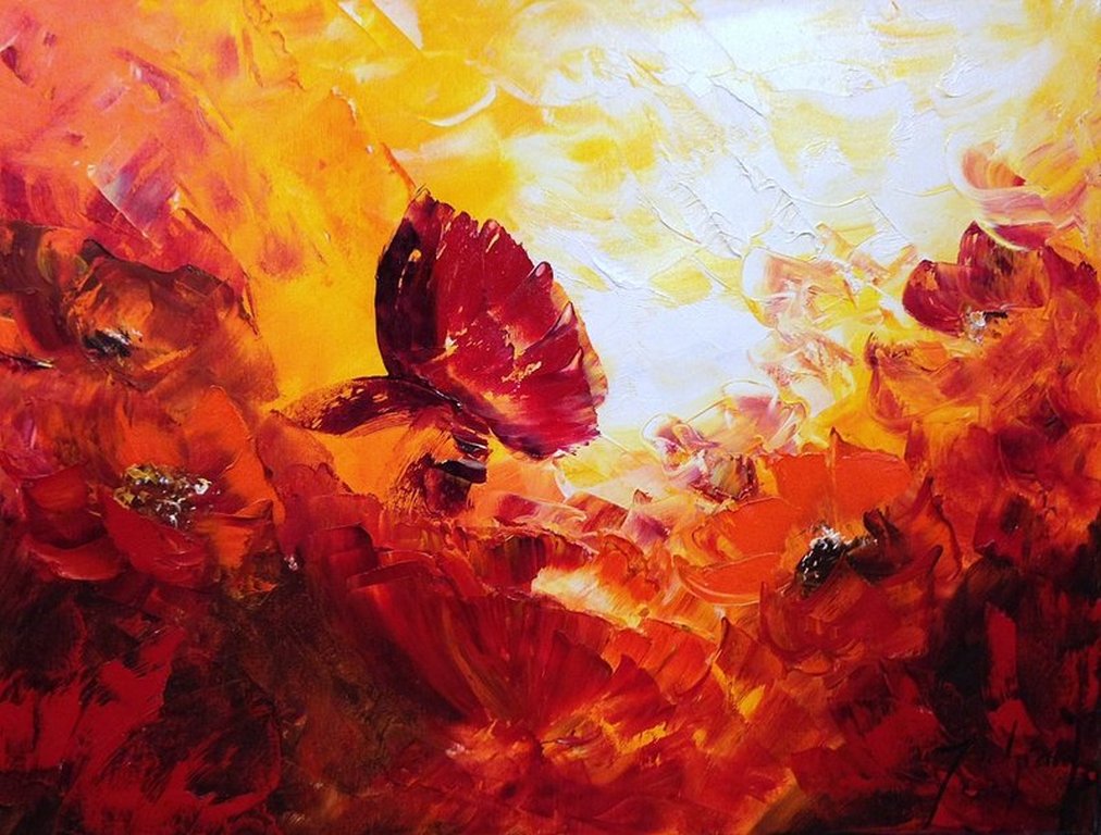 Jochem de Graaf: orgineel schilderij (olieverf) Klaprozen 80x60 cm  kopen? Bied vanaf 50!