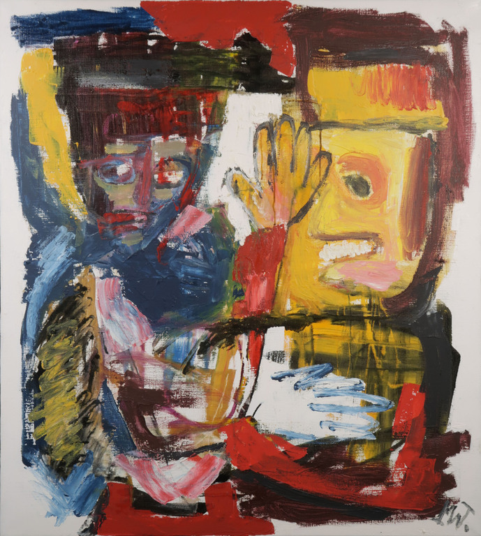 Martin van Wordragen: Olieverf op doek, Trein-conflikt - Ingelijst (Groot) kopen? Bied vanaf 750!