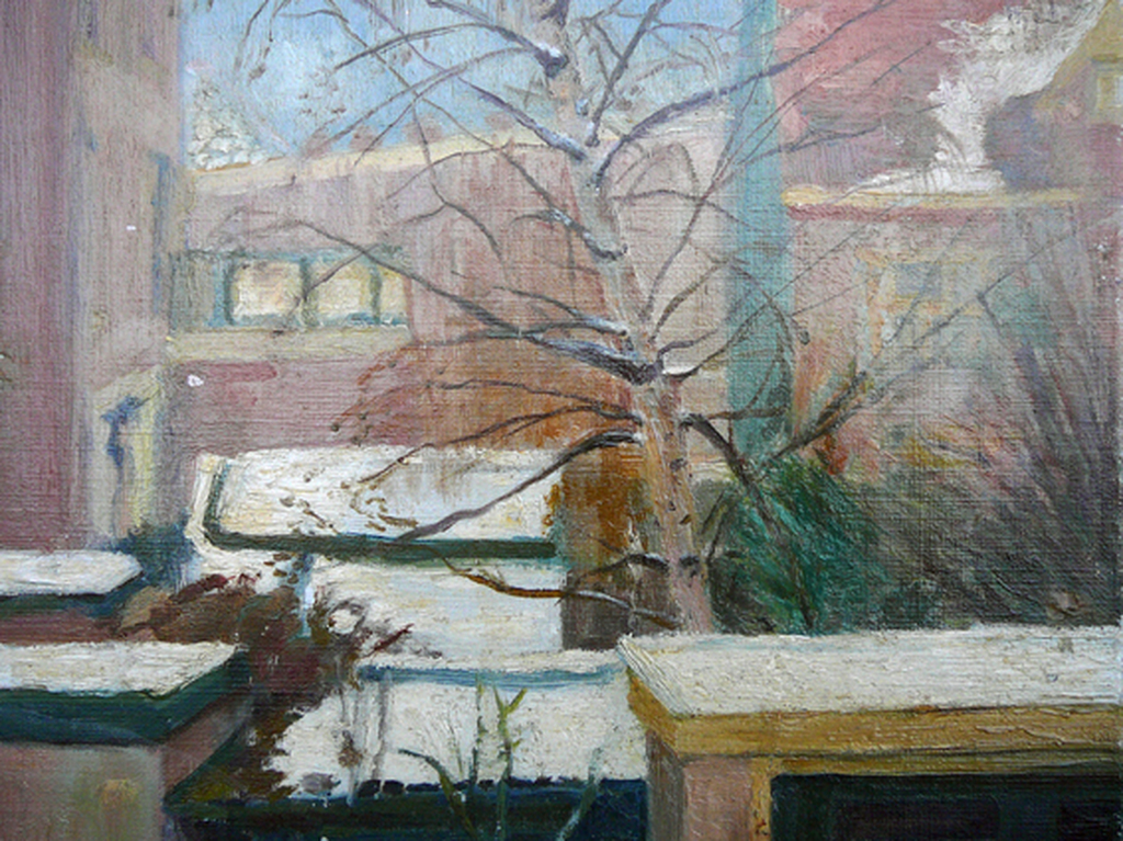 Julia Giesberts: 'Dooi' -olieverf circa 1935- kopen? Bied vanaf 60!