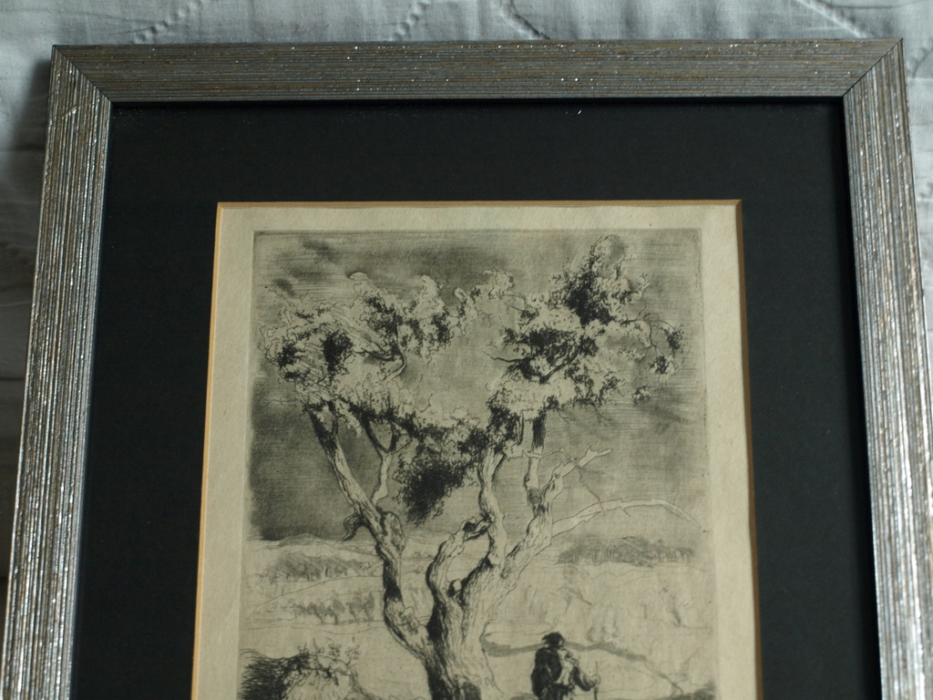 Adolf Jelinek Alex : Ets – De reiziger – gesigneerd & ingelijst – ca 1930 kopen? Bied vanaf 1!