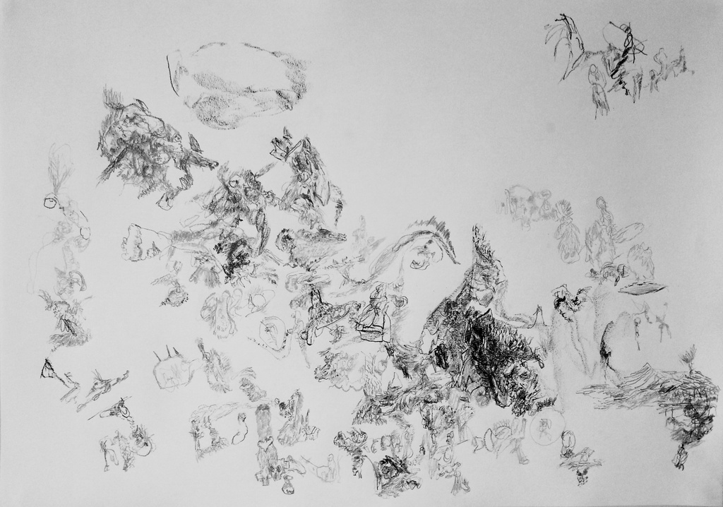 PAUL LOUIS VAN DEN BERGH (1967-  ) Grote Tekening - "Dreef" - 2015 kopen? Bied vanaf 145!
