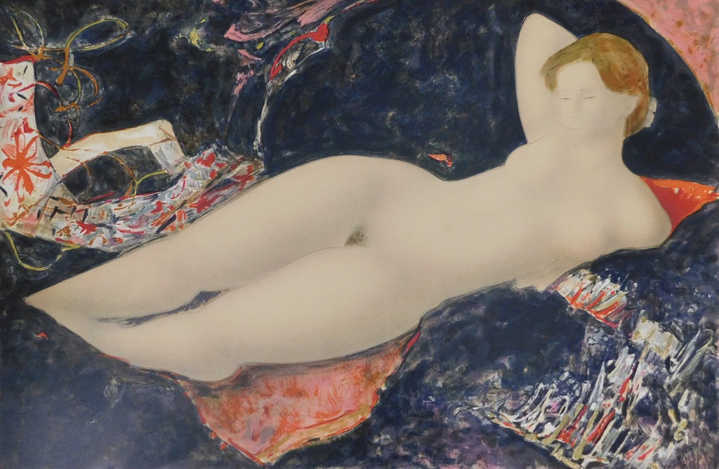 Alain Bonnefoit - Kleurenlitho - Nu au Sofa Noir verkocht voor € 100!