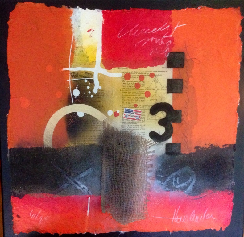 Theo koster , gemengde techniek , titel: travelling. verkocht voor € 100!