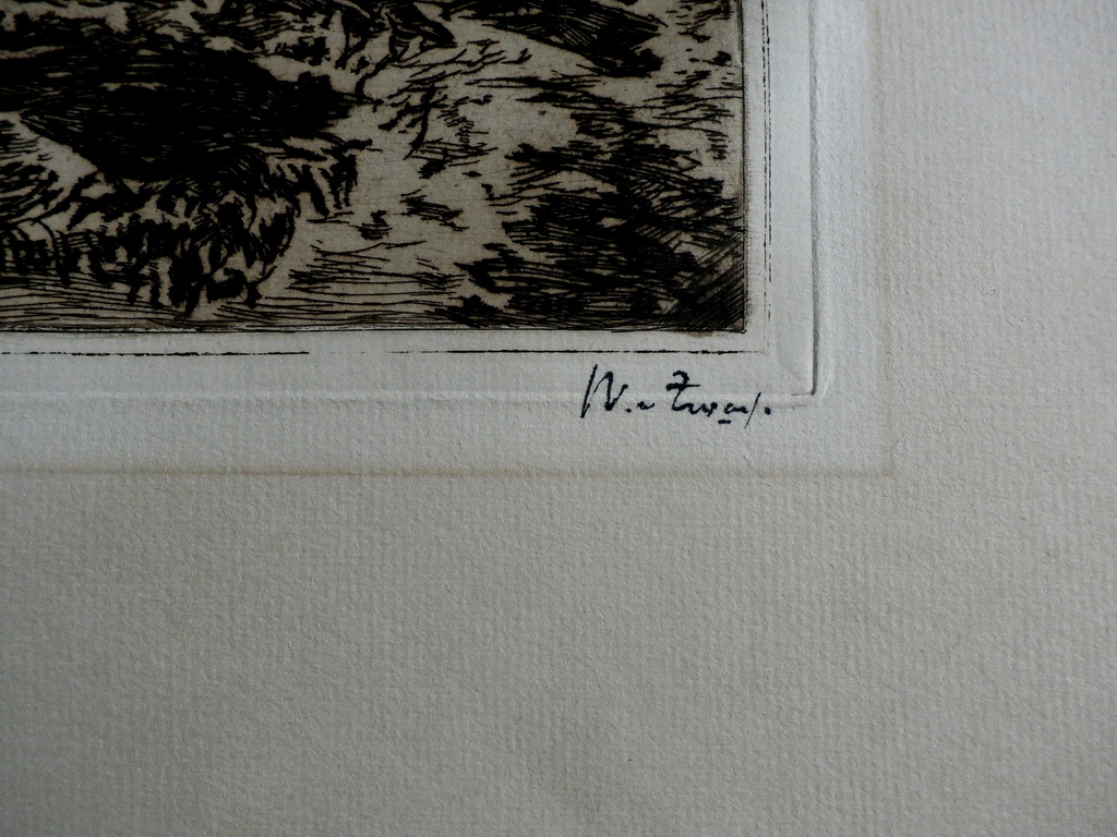 Willem de Zwart - grote ets: Koeien in landschap  kopen? Bied vanaf 40!