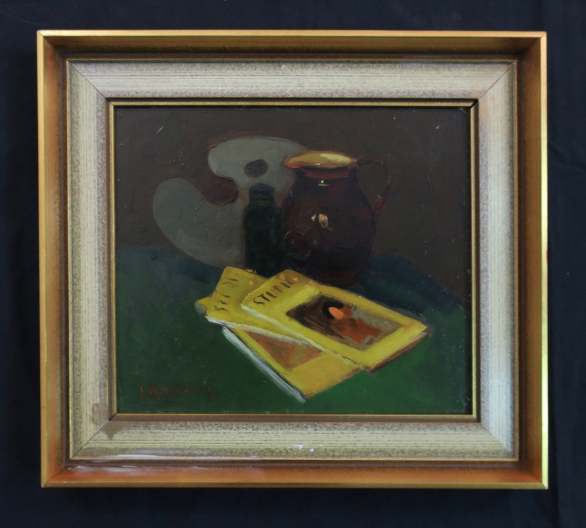 Jan Rijlaarsdam: Olieverf op hardboard, Stilleven met palet kopen? Bied vanaf 1!