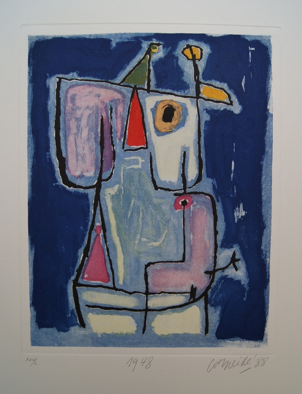 Corneille ets met aquatint 1948-1988 verkocht voor € 375!
