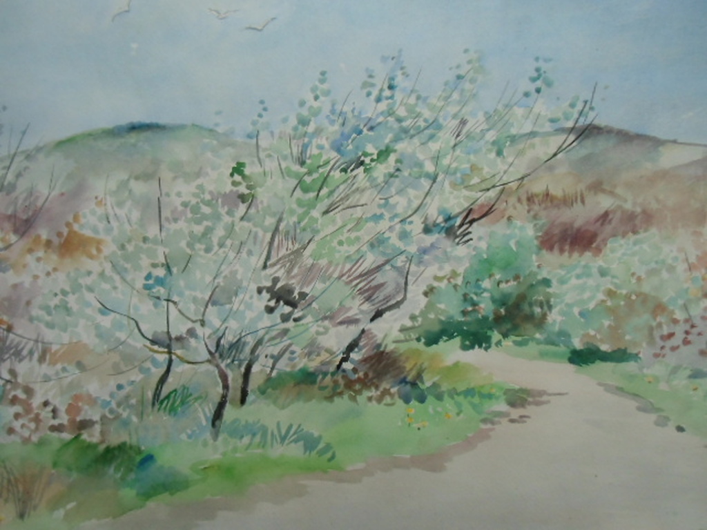 DUINLANDSCHAP // AQUAREL VAN HAN KRUG verkocht voor € 40!